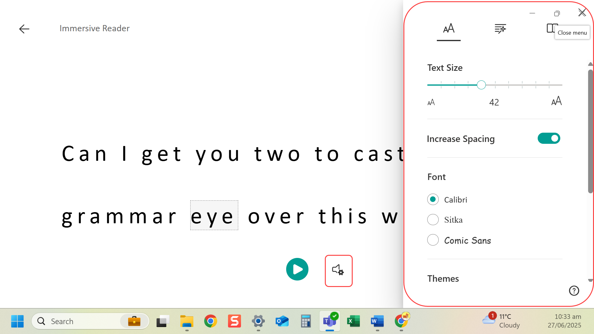 Adjust text size and font