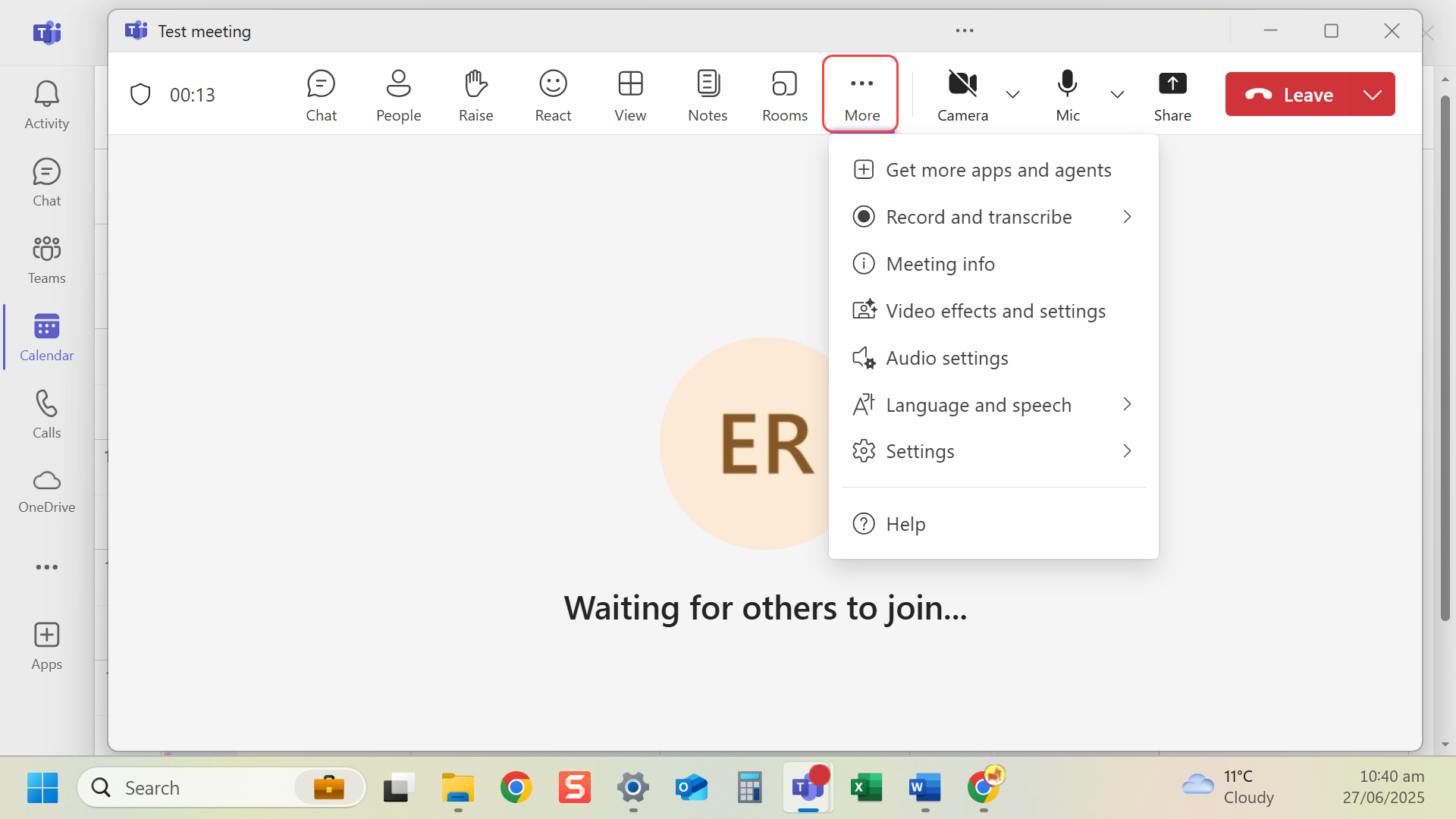 Click the 'More' menu (three dots)