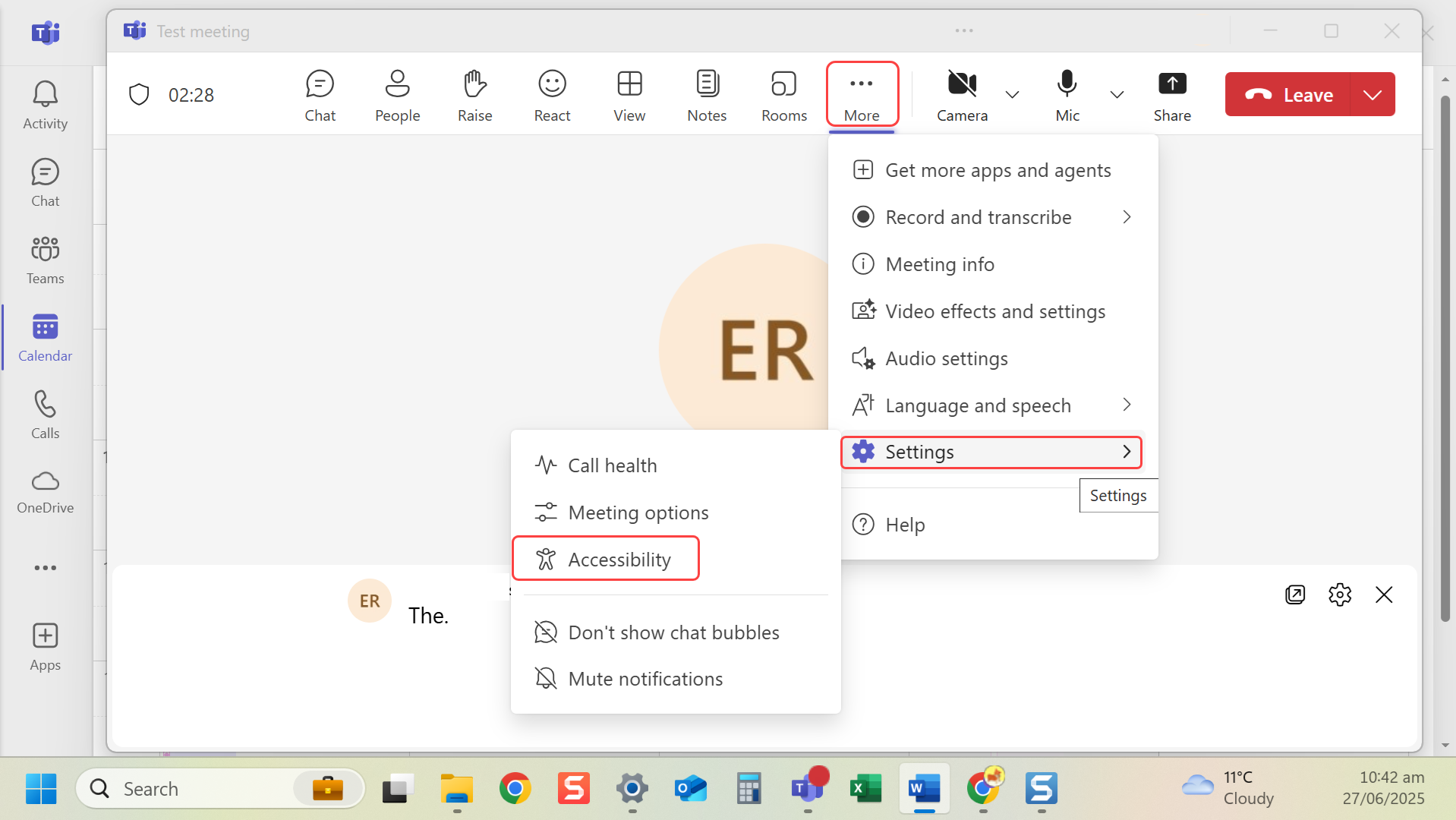 Select 'Language and speech' from the menu