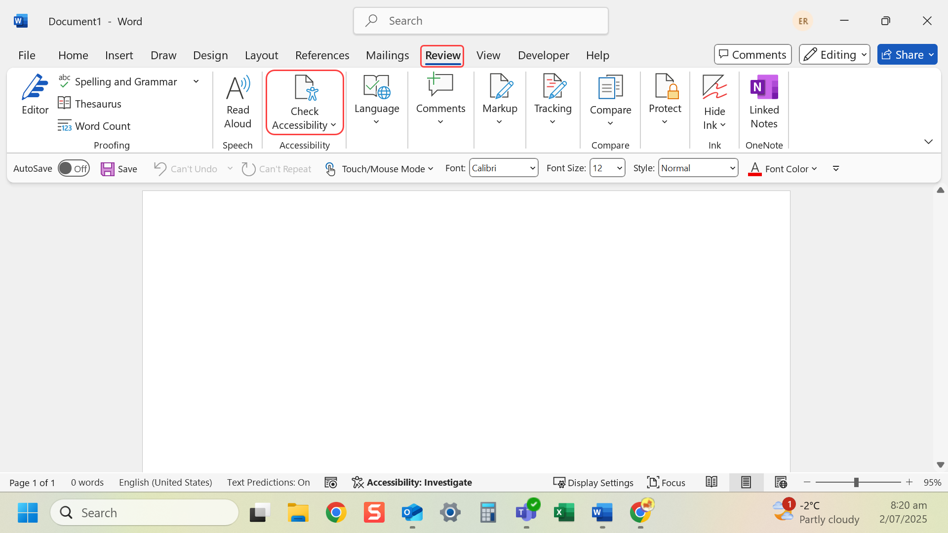 Select 'Check Accessibility'