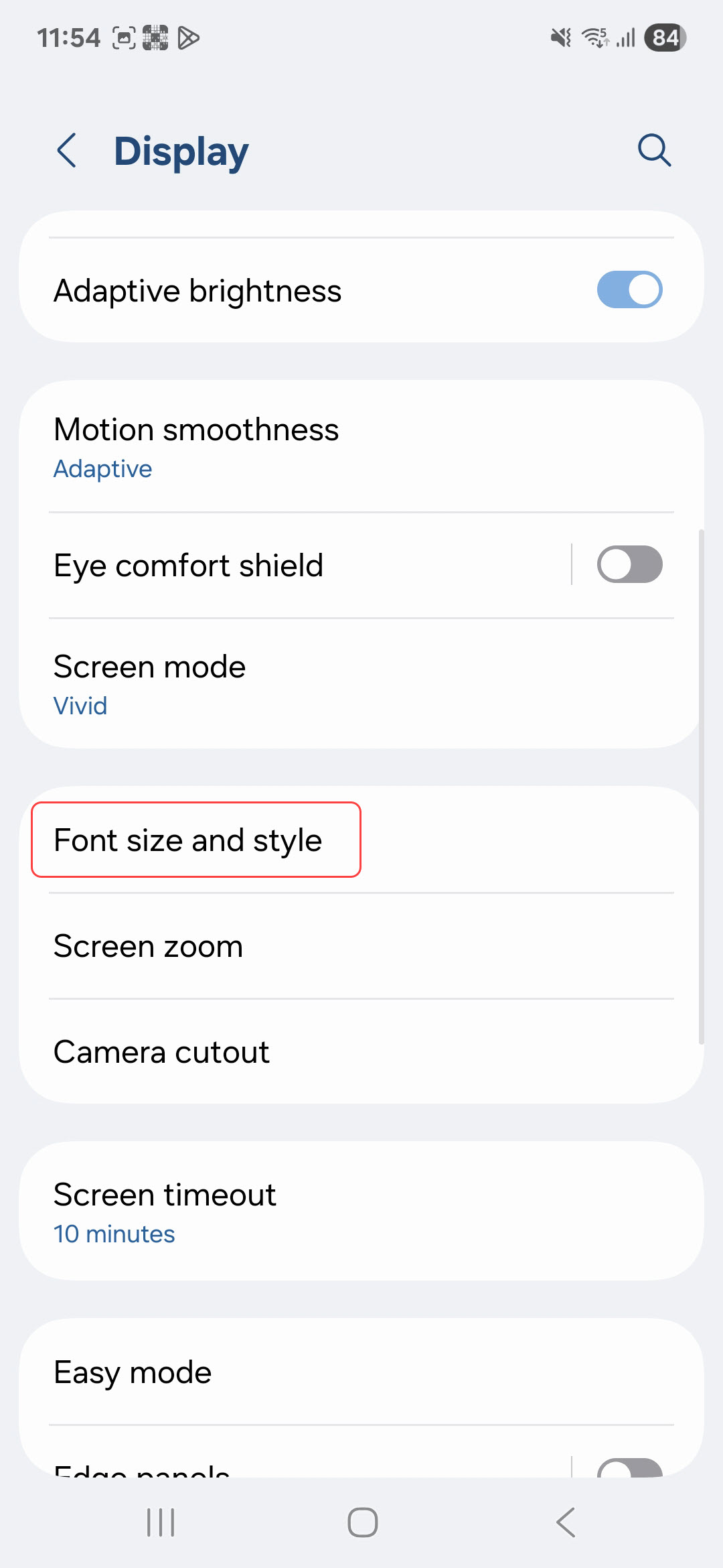 Select 'Font size and style'
