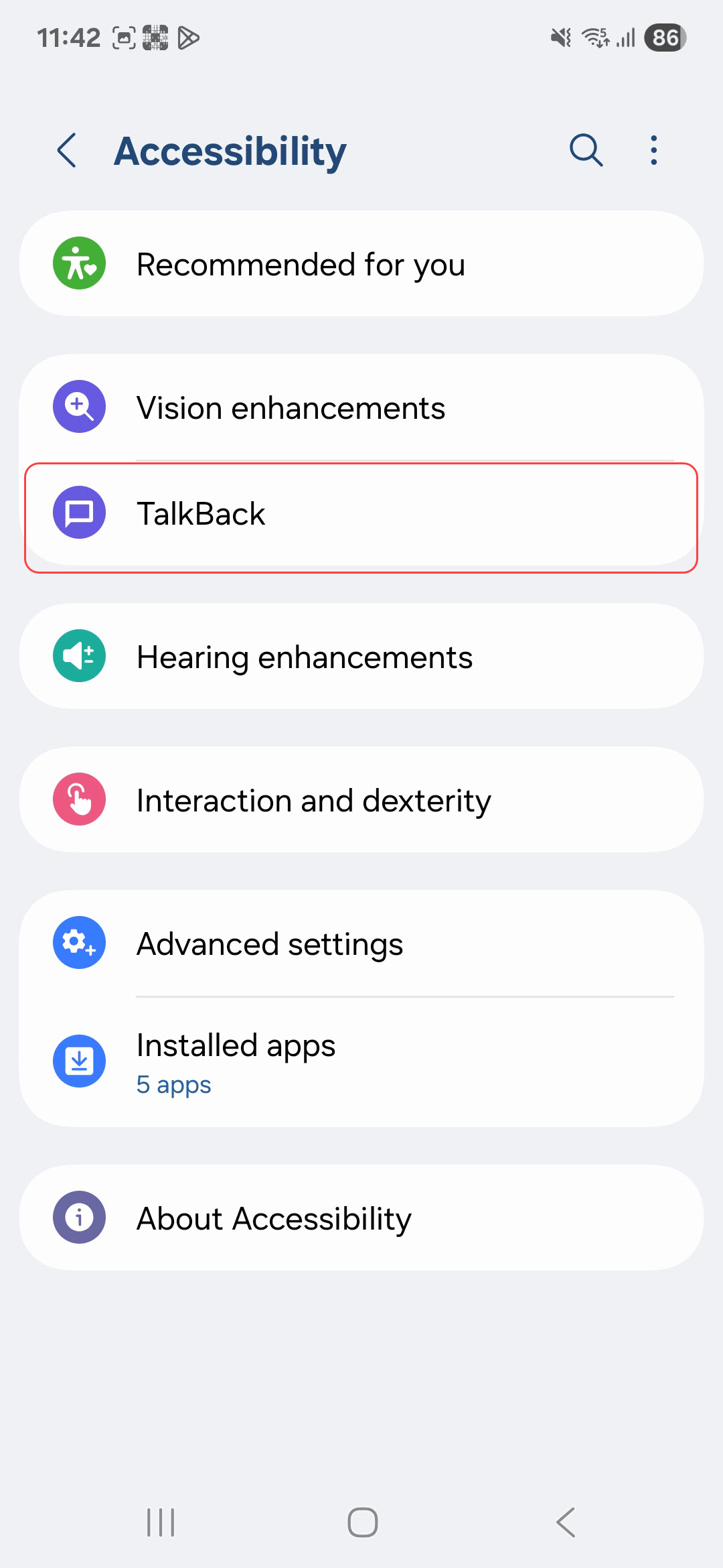 Select TalkBack