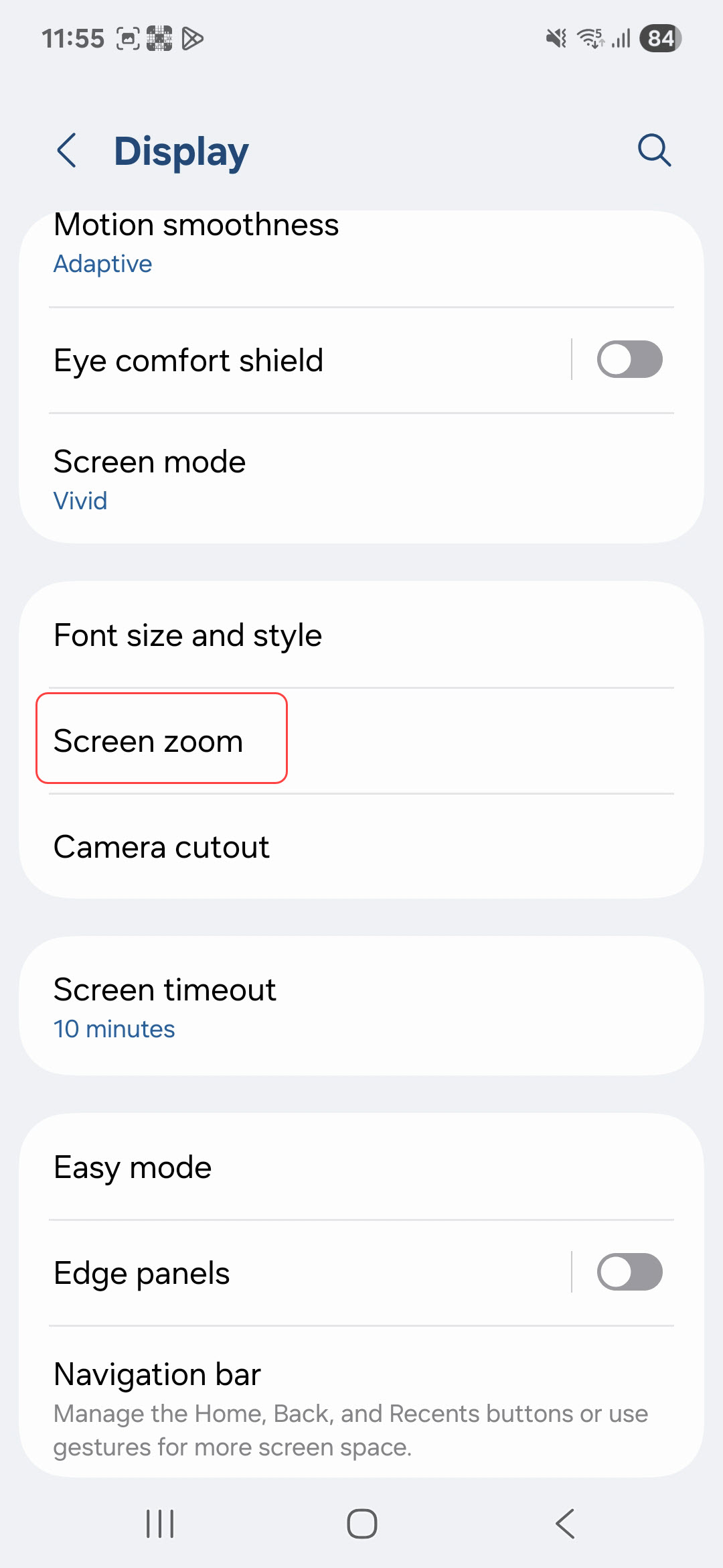 Select 'Screen zoom'