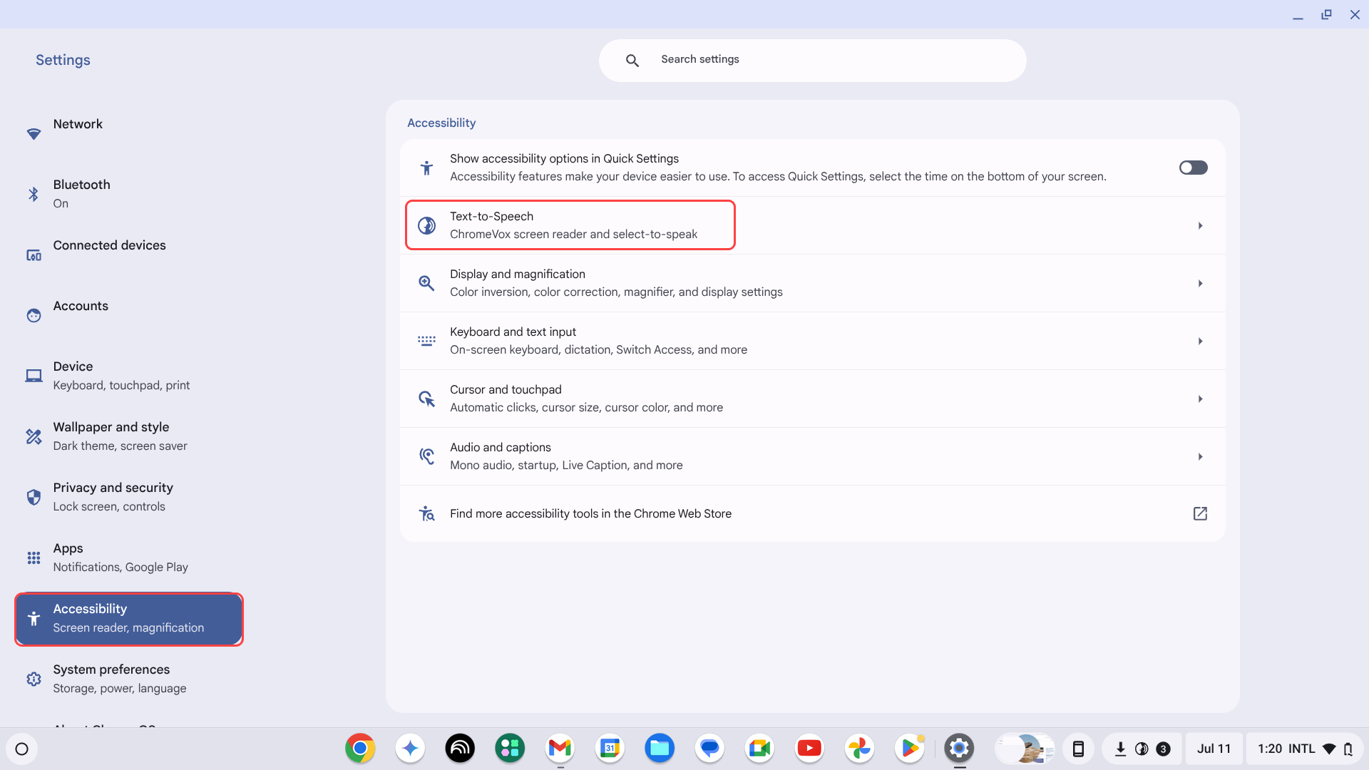 Select 'Text-to-Speech'