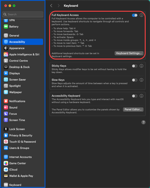 Adjust Keyboard settings
