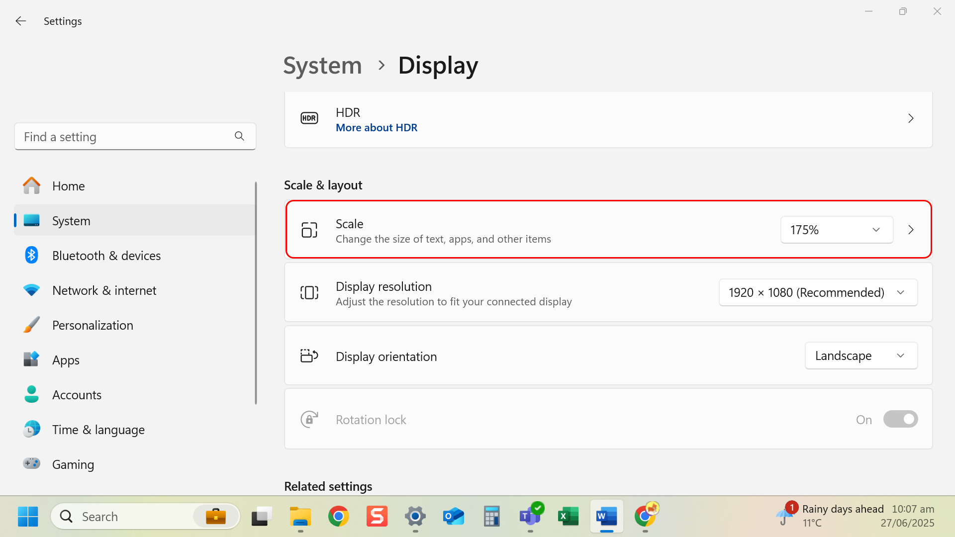 Adjust Display Scaling
